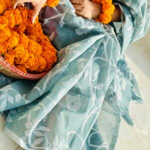 Handloom tontuj cotton saree(pesta green)